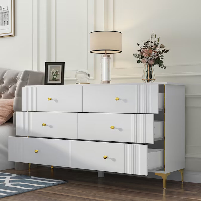 Black 6-Drawer Standard Dresser